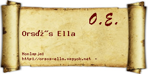 Orsós Ella névjegykártya